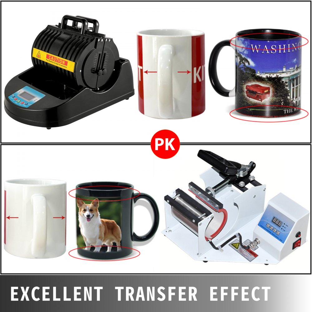 Prensa Térmica Para Tazas 1300 W 60 Hz Temperatura 300 ℃ Pantalla Digital Negro