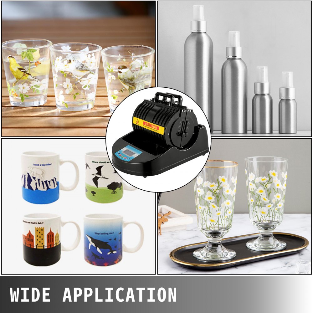 Prensa Térmica Para Tazas 1300 W 60 Hz Temperatura 300 ℃ Pantalla Digital Negro