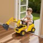 VEVOR Ride On Toddler Car, Push Car for Toddler 19 to 36 Months, Excavator Digger Toy with Helmet & Music, 25 kg Load Capacity, Foot-to-Floor Walker for Kids, Yellow