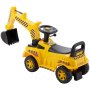 VEVOR Ride On Toddler Car, Push Car for Toddler 19 to 36 Months, Excavator Digger Toy with Helmet & Music, 25 kg Load Capacity, Foot-to-Floor Walker for Kids, Yellow