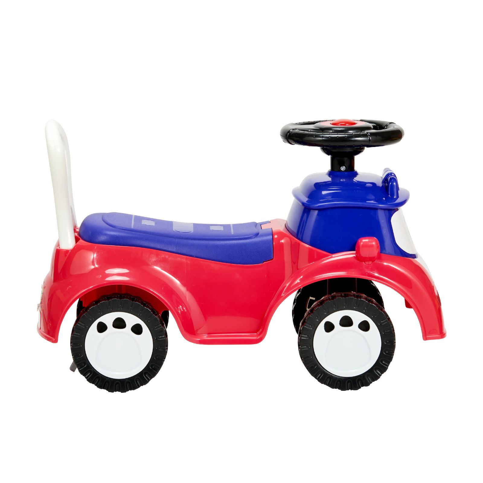 VEVOR Coche Correpasillos, 620 x 275 x 395 mm, Correpasillos para Niños con Música y Espacio de Almacenamiento Bajo el Asiento, Capacidad de Carga de 25 kg, Andador para Niños de 19 a 36 Meses, Rojo