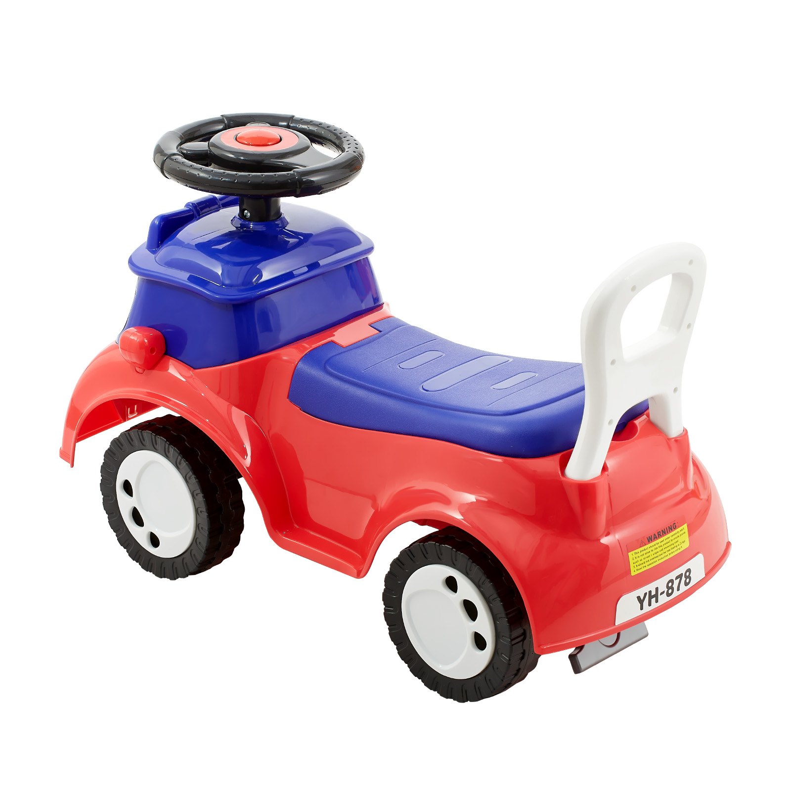 VEVOR Coche Correpasillos, 620 x 275 x 395 mm, Correpasillos para Niños con Música y Espacio de Almacenamiento Bajo el Asiento, Capacidad de Carga de 25 kg, Andador para Niños de 19 a 36 Meses, Rojo