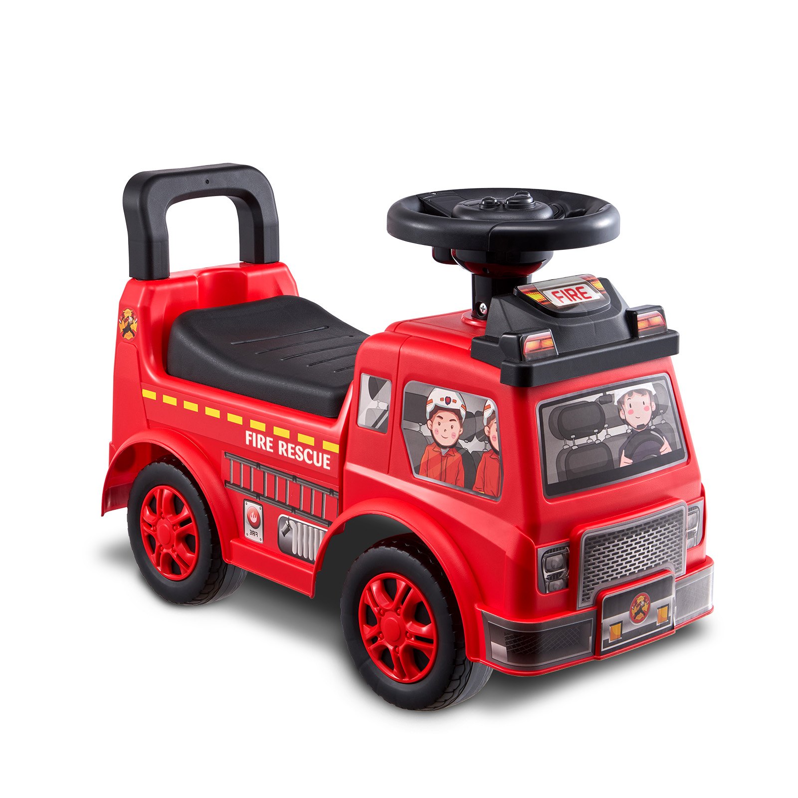 VEVOR Coche de paseo para niños pequeños, de 1 a 3 años, Ride Racer, juguete para montar para niños pequeños, coche clásico para niños con volante musical y almacenamiento debajo del asiento, juguete para montar para niños y niñas, rojo