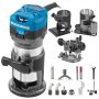 VEVOR Kit de Enrutador Compacto de Arranque Suave de 710 W con Velocidad 10.000-30.000 RPM Fresadora de Madera Rebajadora Eléctrica multifunción con base de refrigeración y base inclinada y base Offset