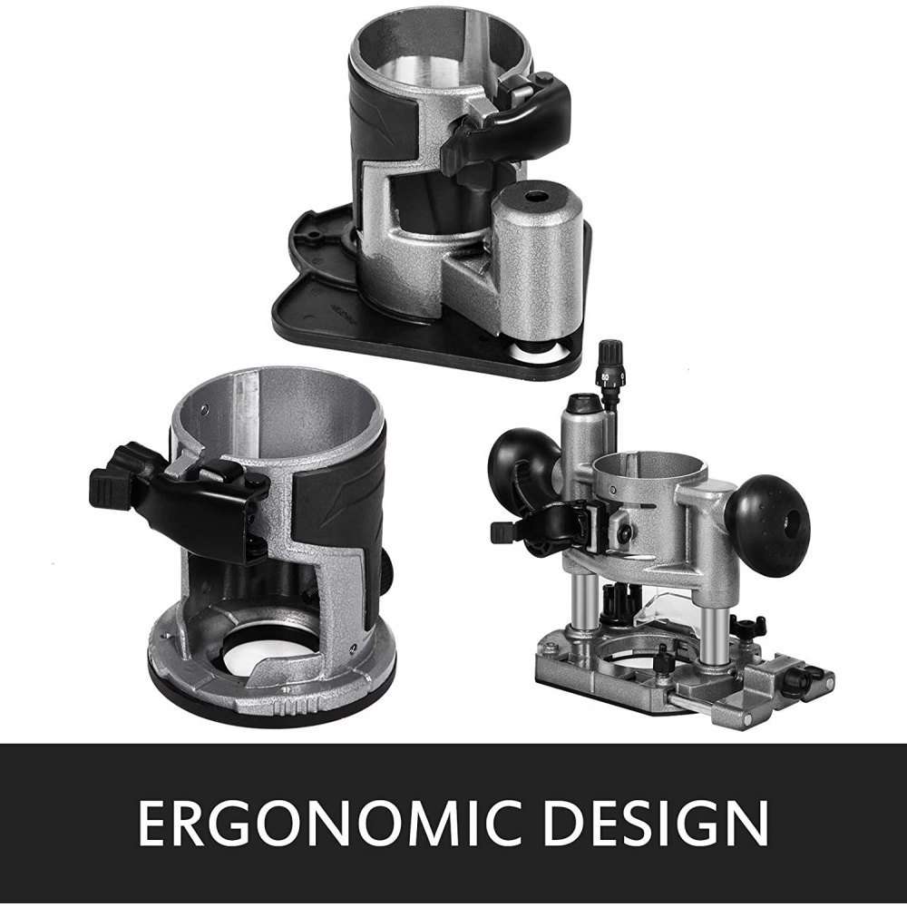 VEVOR Fresadora de mano eléctrica para madera Velocidad variable a 30,000 Rpm 710 W Fresadora de madera Enrutador Herramienta de fresadora con Arranque