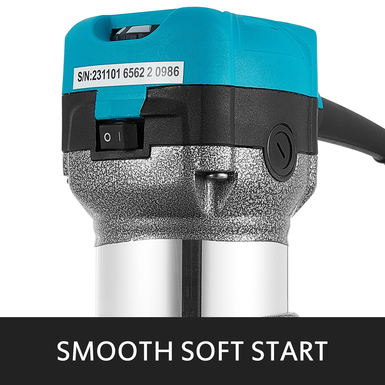 VEVOR Fresadora Eléctrica 4 pcs, Fresadora Madera Recortadora de Mano, Enrutador Compacto de Arranque Suave 1,25 HP, 30.000 RPM de Velocidad Variable, Recortadora de Mano Eléctrico de 710 W