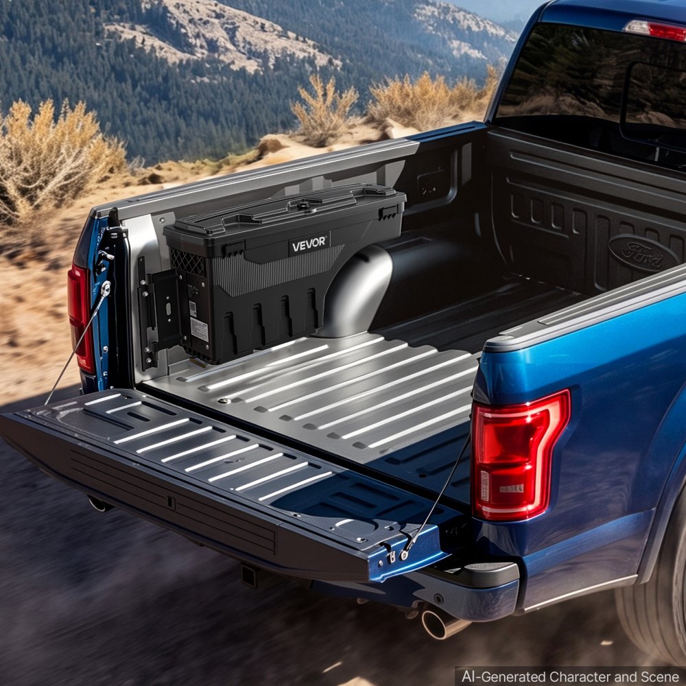 VEVOR Caja de Herramientas para Caja de Camioneta, 25 L, ABS Impermeable, Compatible con Ford F-150 1997-2014, Lado del Pasajero Derecho (Se Requiere Perforación), Cerradura de Combinación Antirrobo