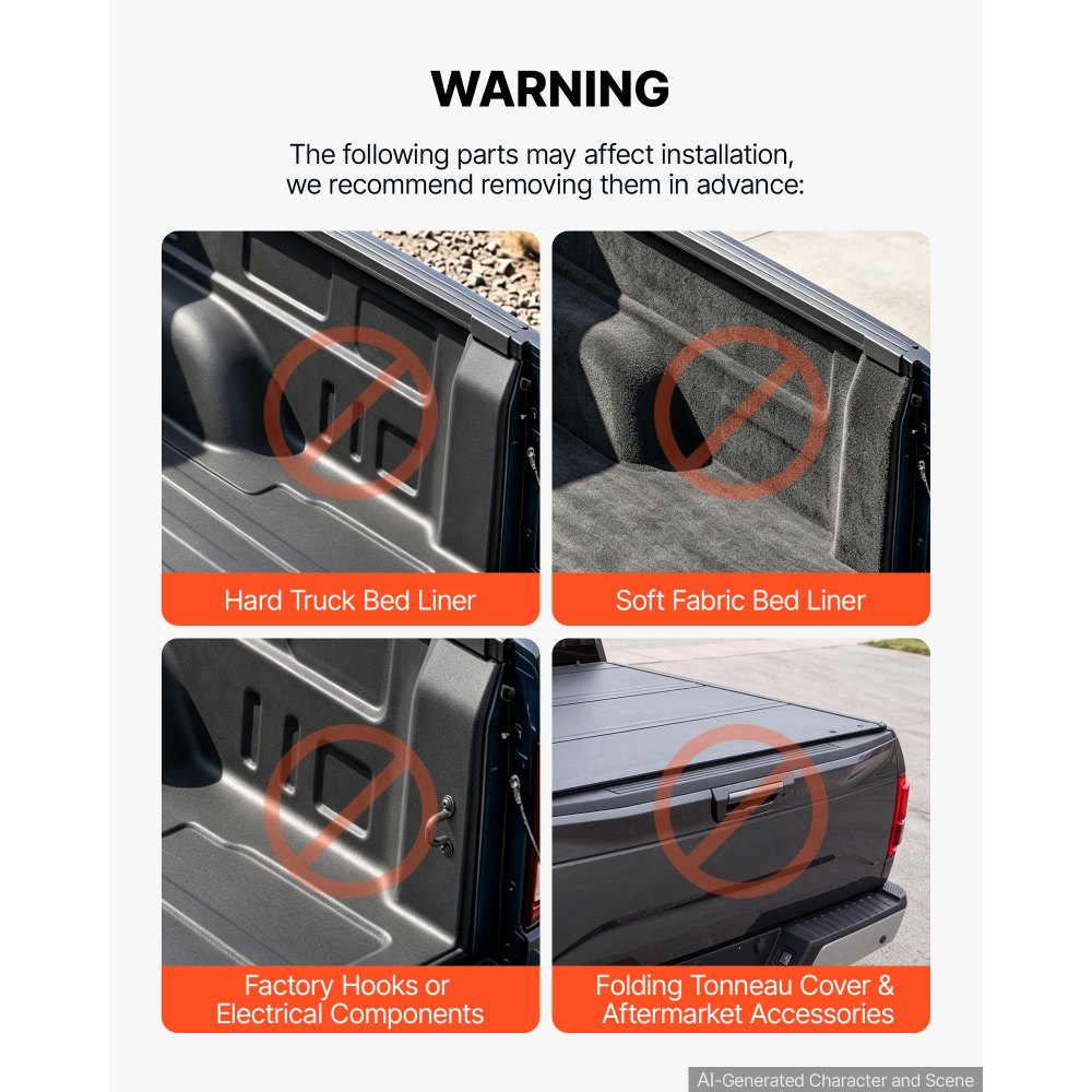 VEVOR Caja de Herramientas para Camioneta de 25 L, ABS Impermeable, Compatible con Chevy/GMC Silverado/Sierra 2500/3500HD de 2020 a 2025, Lado del Pasajero Derecho, Se Requiere Perforación, Negro