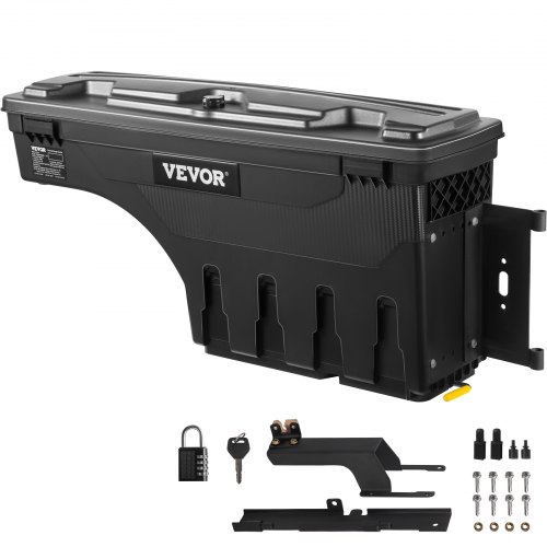 VEVOR Caja de herramientas para camión, capacidad 25l, organizador de maletero de coche, material de ABS y acero al carbono, caja de almacenamiento
