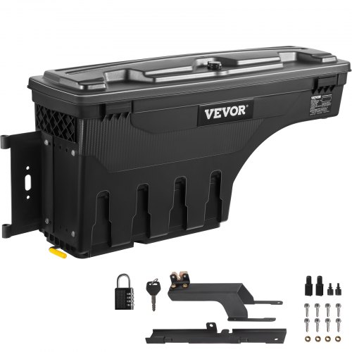 VEVOR Caja de herramientas para camión, capacidad 25l, organizador de maletero de coche, material de ABS y acero al carbono, caja de almacenamiento