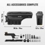 VEVOR Caja de Herramientas para Camión 25 L ABS Caja de Almacenamiento con Cerradura y Llave para Almacenamiento de Volcado de Coche, Compatible con Super Duty 2017-2021, Lado del Conductor, Negro