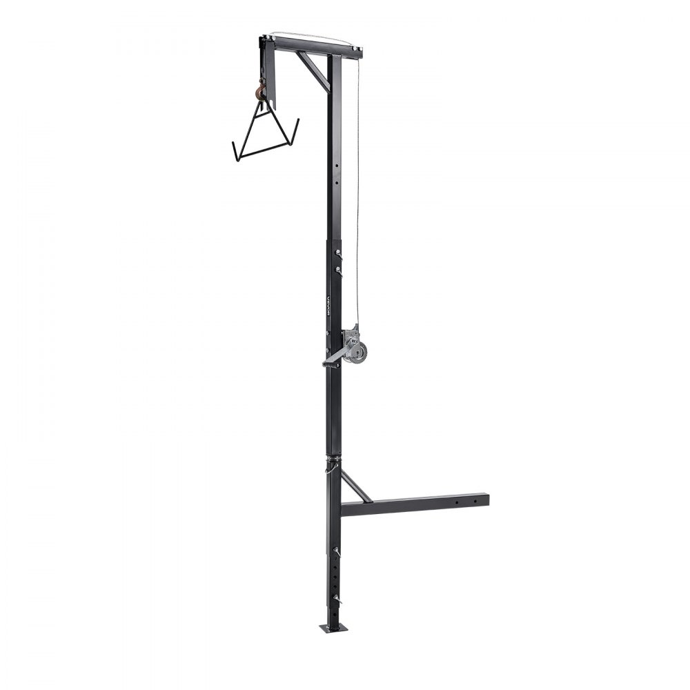 VEVOR Truck Hitch Game Hoist, 600 lbs Load Capacity, Hunting Deer Hoist with 2-inch Receiver, 360-Degree Swivel Shaft & Adjustable Height, Includes Gambrel Winch for Skinning & Cleaning Game