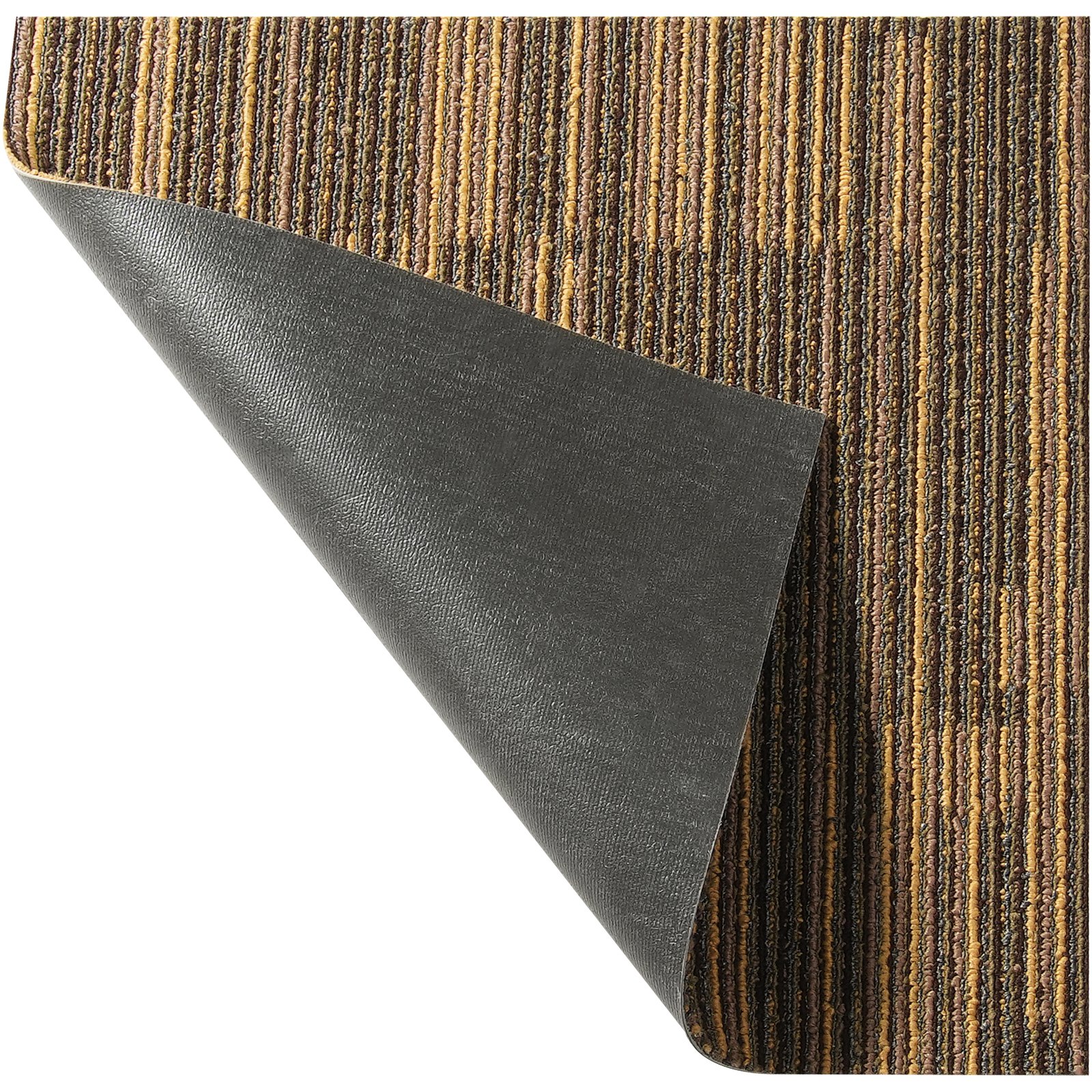 VEVOR Carpet Tiles, 500 x 500 mm, Carpet with Attached Padding, Soft Padded Carpet Tiles, Easy DIY Installation for Bedrooms and Living Rooms (12 Pieces, Mixed Brown)