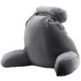 VEVOR Almohada de Lectura con Reposacabezas Extraíble, Respaldo con 3 Bolsillos, Espuma Viscoelástica Triturada y Tela Corta de Terciopelo Lavable, Lateral con Asas para Leer y Descansar, Gris