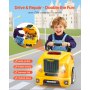 VEVOR Juguete de motor, 60 PCS Juego de Reparación de Coches de Niños con Piezas Desmontables, Luces y Sonidos, Volante y Bocina, Juego de Taller Mecánico para Niños de 3 Años en Adelante, Amarillo