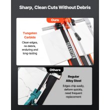 VEVOR Cortadora Manual de 43 cm para Azulejos de Pared y Pulidos, Rieles Dobles para Cortes Precisos, Rueda de Carburo de Tungsteno, Mango Antideslizante, Barra de Presión Antidesplazamiento