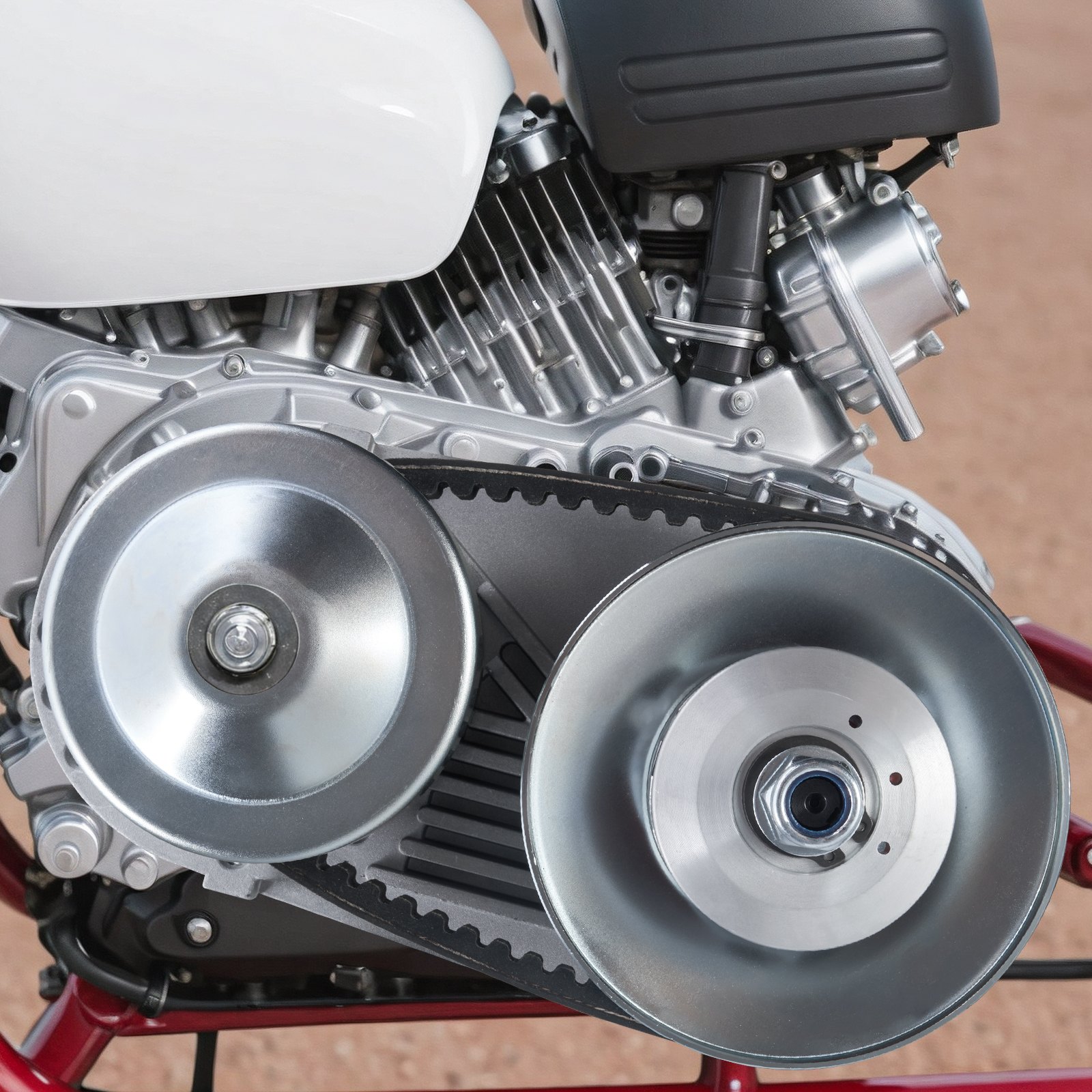 VEVOR Embrague de Transmisión Compatible con Motores de 2-8 HP Kit de Embrague de Karting de Alta Resistencia 2000 RPM con Ruedas de Diseño Asimétrico y Correa de Goma Resistente, 320 x 170 x 230 mm