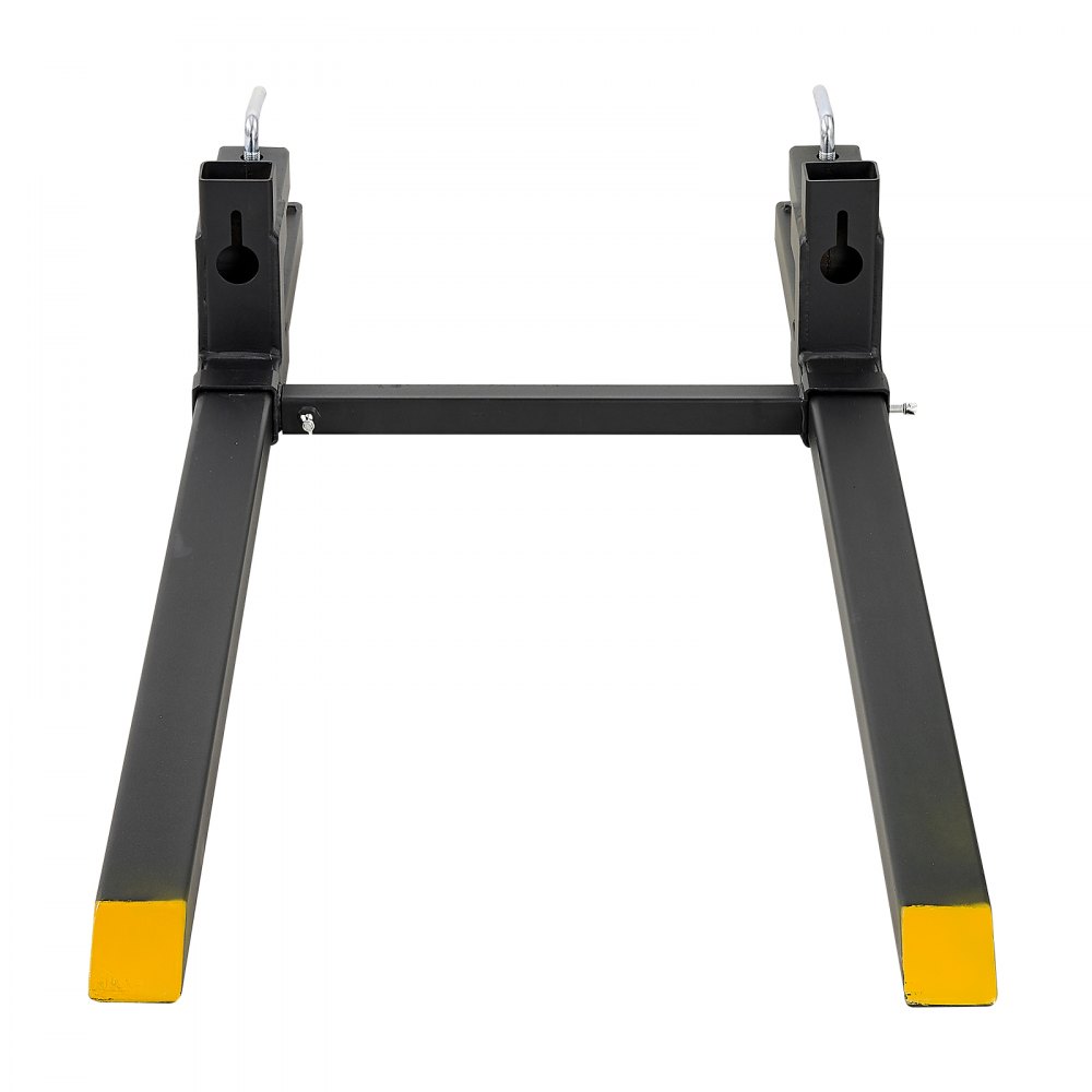 VEVOR Horquillas para Palés 907 kg 152 cm, Horquillas para Cargadora Cucharón con Abrazadera, Puntas Amarillas y Barra Ajustable, sin Perforación, Separación 500 a 915 mm para Tractor, Minicargadora