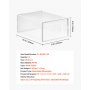 VEVOR Shoe Storage Boxes, 12 Pack Stackable Shoe Boxes Storage Organizers, Fit up to US Size 11, Plastic Modular Space Saving Sneaker Containers for Storing High Heels, Boots, and Hats, White Frame