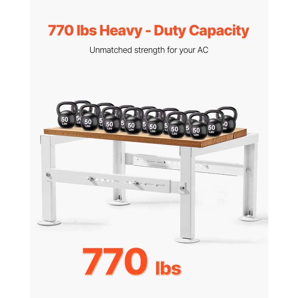 VEVOR Air Conditioner Floor Stand, Vibration-Dampening Mini Split Stand for Ductless Air Conditioners and Heat Pumps with 9000-60000 BTU, AC Base Bracket for Floor Mounting with a Maximum Load Capacity of 350 kg