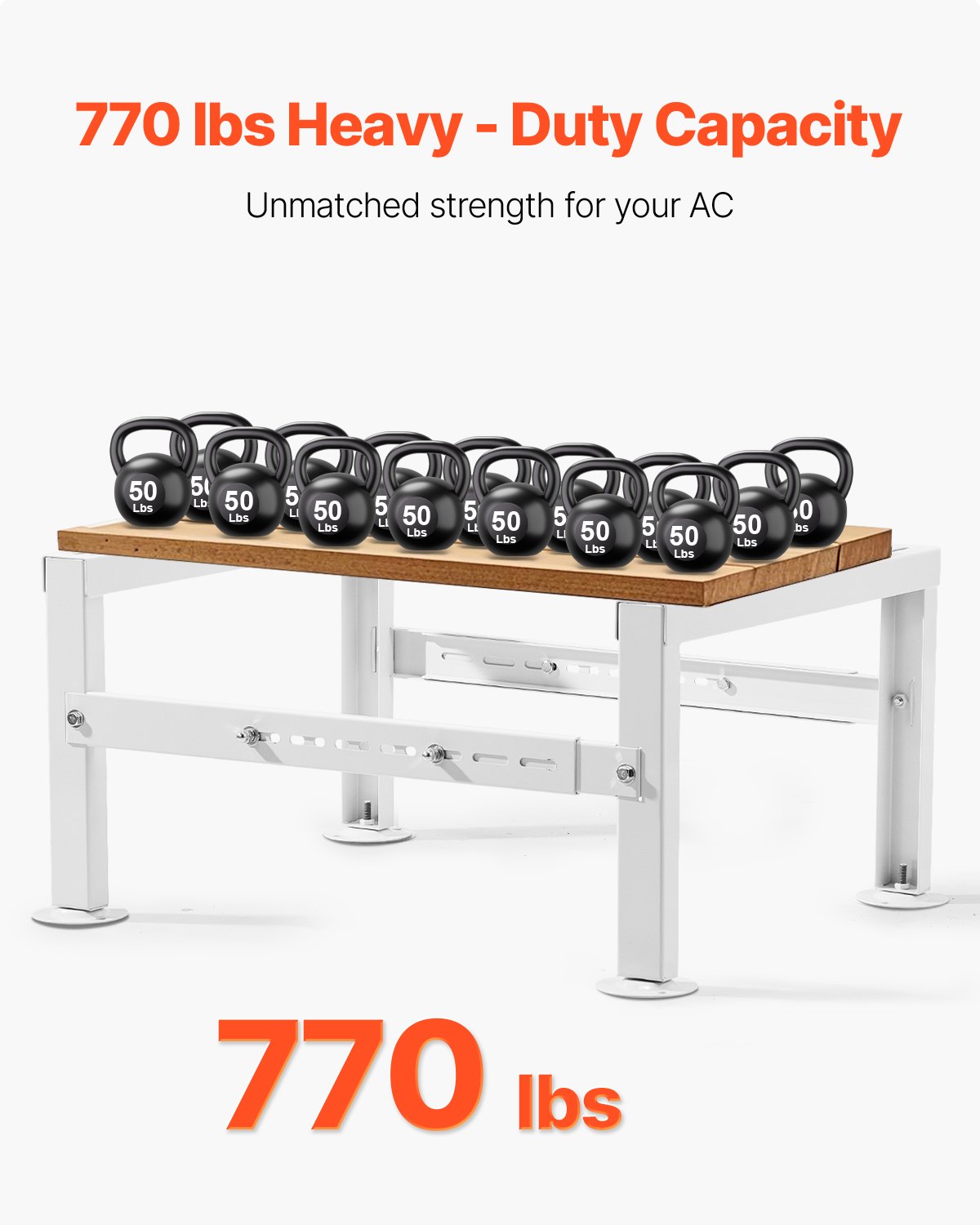 VEVOR Air Conditioner Floor Stand, Vibration-Dampening Mini Split Stand for Ductless Air Conditioners and Heat Pumps with 9000-60000 BTU, AC Base Bracket for Floor Mounting with a Maximum Load Capacity of 350 kg