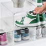 VEVOR Shoe Storage Boxes, 6 Pack Clear Stackable Shoe Boxes Storage Organizers with Magnetic Door, Fit up to US Size 13, Plastic Sneaker Containers for High Heels, Boots, and Hats, Transparent White