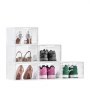 VEVOR Shoe Storage Boxes, 6 Pack Clear Stackable Shoe Boxes Storage Organizers with Magnetic Door, Fit up to US Size 13, Plastic Sneaker Containers for High Heels, Boots, and Hats, Transparent White