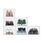 VEVOR Shoe Storage Boxes, 6 Pack Clear Stackable Shoe Boxes Storage Organizers with Magnetic Door, Fit up to US Size 13, Plastic Sneaker Containers for High Heels, Boots, and Hats, Transparent White
