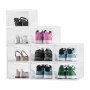 VEVOR Shoe Storage Boxes, 9 Pack Clear Stackable Shoe Boxes Storage Organizers with Magnetic Door, Fit up to US Size 13, Plastic Sneaker Containers for High Heels, Boots, and Hats, Transparent White
