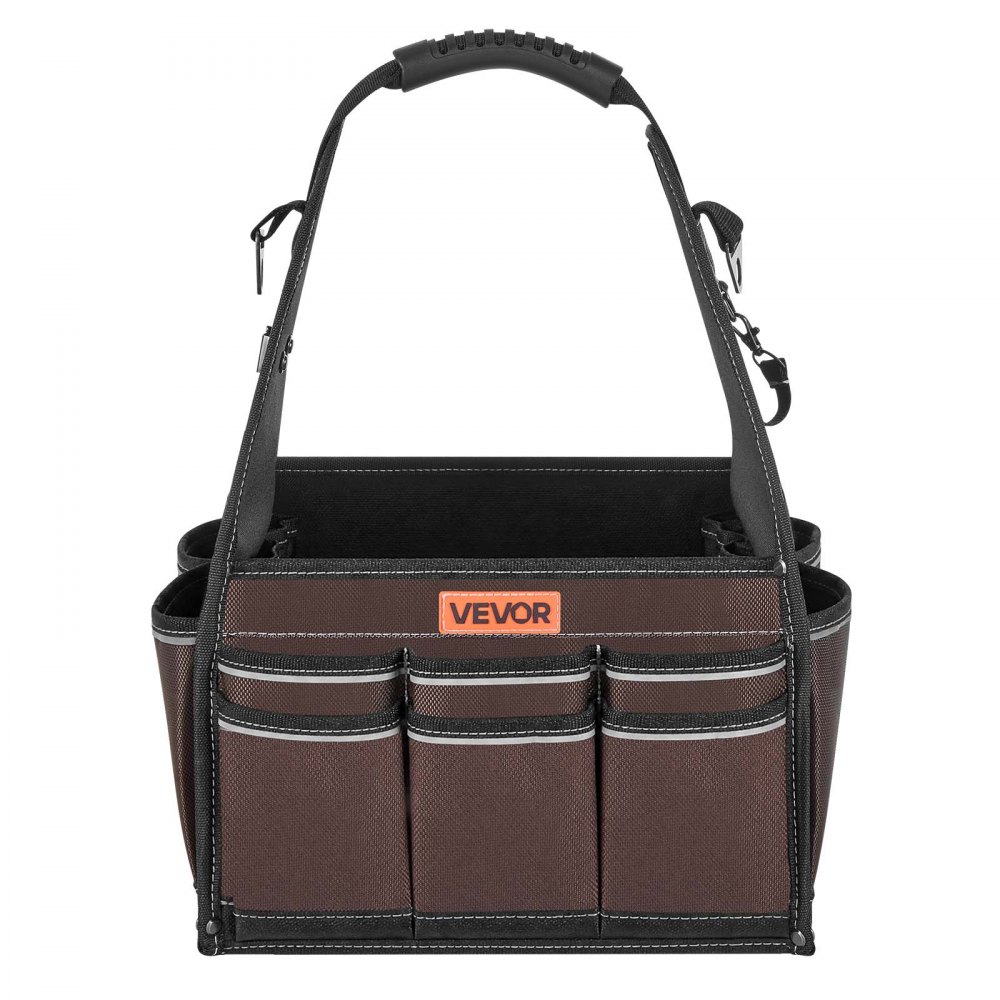 VEVOR Bolsa de Herramientas de 330 mm con 45 Bolsillos, Apertura Superior, Bolsa Organizadora Portátil con Correa de Hombro Ajustable, Asa, Cremallera Grande para Electricistas Mecánicos Contratistas