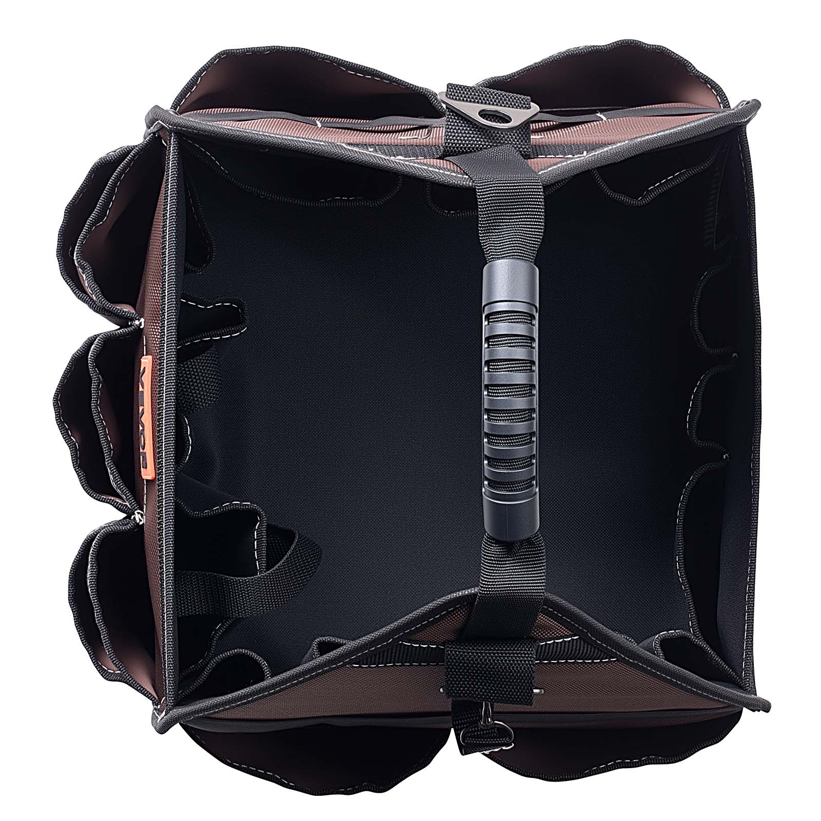 VEVOR Bolsa de Herramientas de 330 mm con 45 Bolsillos, Apertura Superior, Bolsa Organizadora Portátil con Correa de Hombro Ajustable, Asa, Cremallera Grande para Electricistas Mecánicos Contratistas