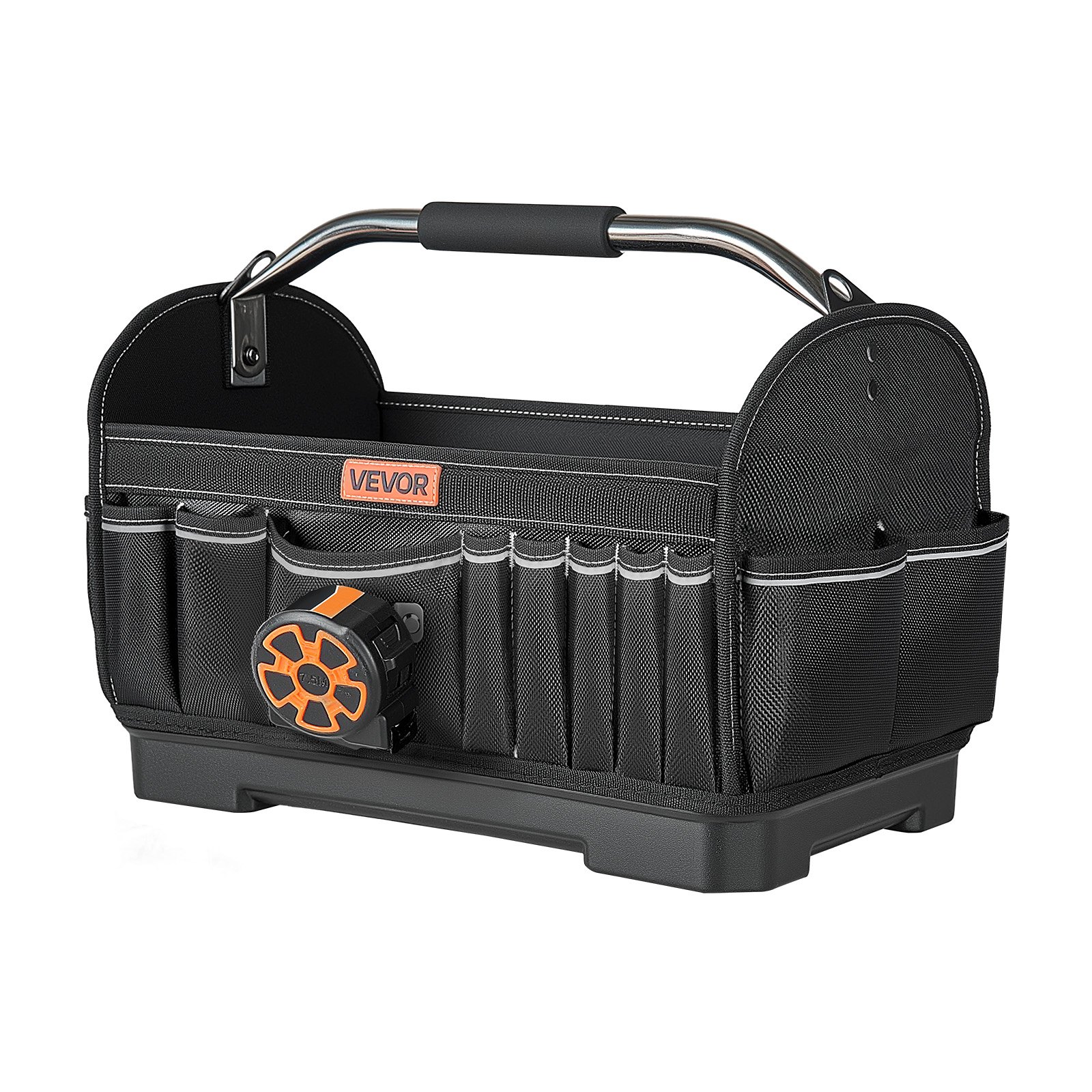 VEVOR Bolsa de Herramientas de 410 mm con 33 Bolsillos, Apertura Superior, Bolsa Organizadora Portátil con Correa Ajustable, Base, Asa, Cremallera Grande para Mecánicos Contratistas Electricistas