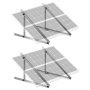 VEVOR Soporte de Panel Solar 114 cm 100-400 W Montaje de Panel Solar Inclinación Ajustable de 0 a 90° Aluminio Ligero con Patas Plegables para RV, Techo, Barcos, Sistema Fuera de la Red 2 Piezas