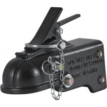 VEVOR Cabezal de Enganche de Remolque para Bola 58,74mm Capacidad de Carga de 6804kg Acoplador de Remolque de Hierro Fundido con Kit de Hardware para Autocaravana, Furgoneta, SUV, Revestimiento, Negro