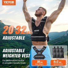 VEVOR Chaleco con Peso Ajustable 9-14,5 kg Unisex Entrenamiento Fuerza Carrera