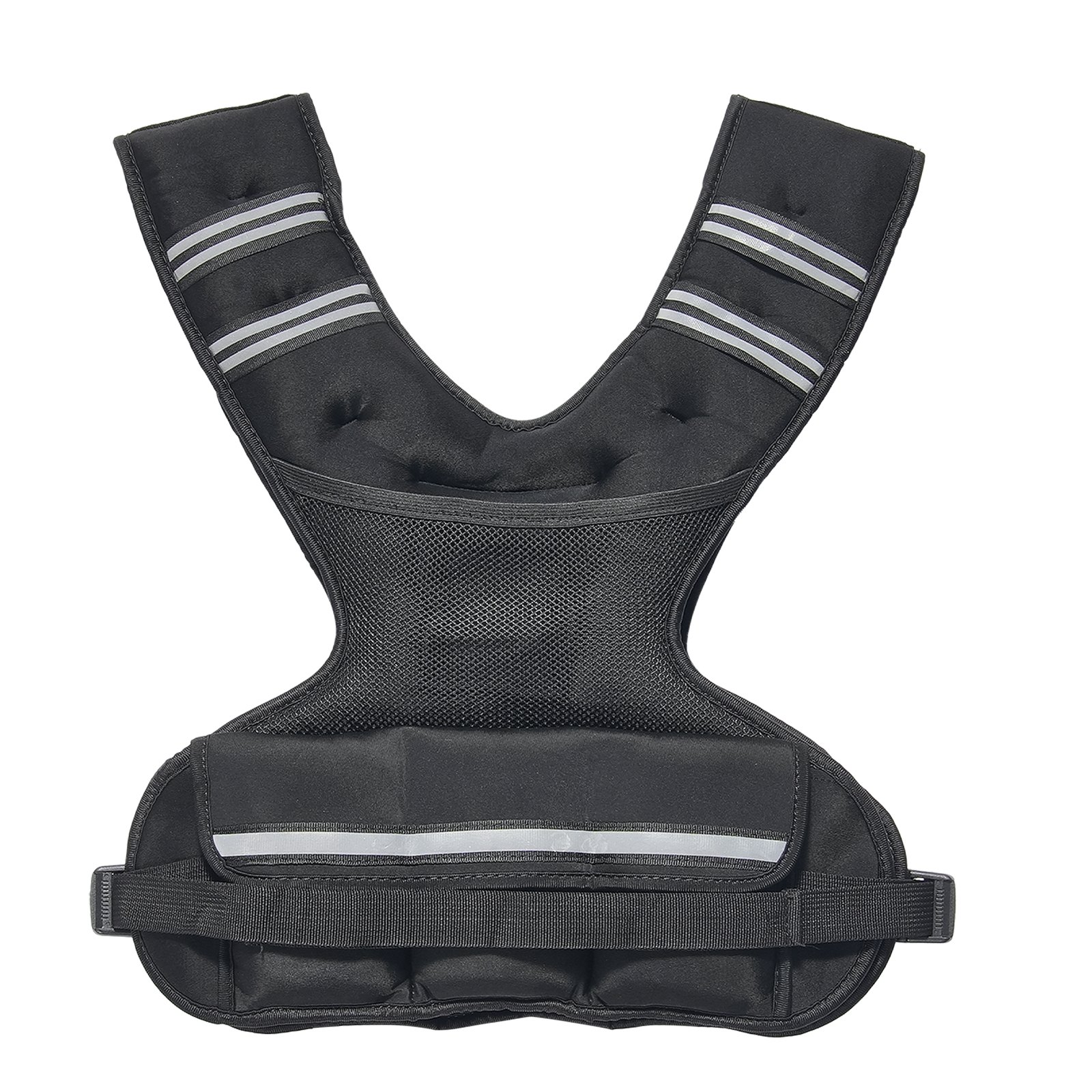 VEVOR Chaleco con Peso Ajustable 9-14,5 kg con 6 Pesas de Hierro y Banda Reflectante, Conjunto de Ejercicios con Chaleco con Peso Corporal Unisex, Equipo para Entrenamiento de Fuerza, Correr y Trotar