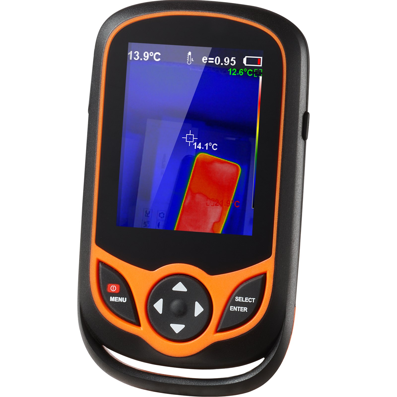 VEVOR Cámara Térmica 256x192 Resolución IR Cámara Térmica Infrarroja de Bolsillo con WiFi, Frecuencia de Actualización de 25Hz, Pantalla Táctil de 3,2", Cámara Visual de 0,3 MP, Rango -20~550°C, IP54