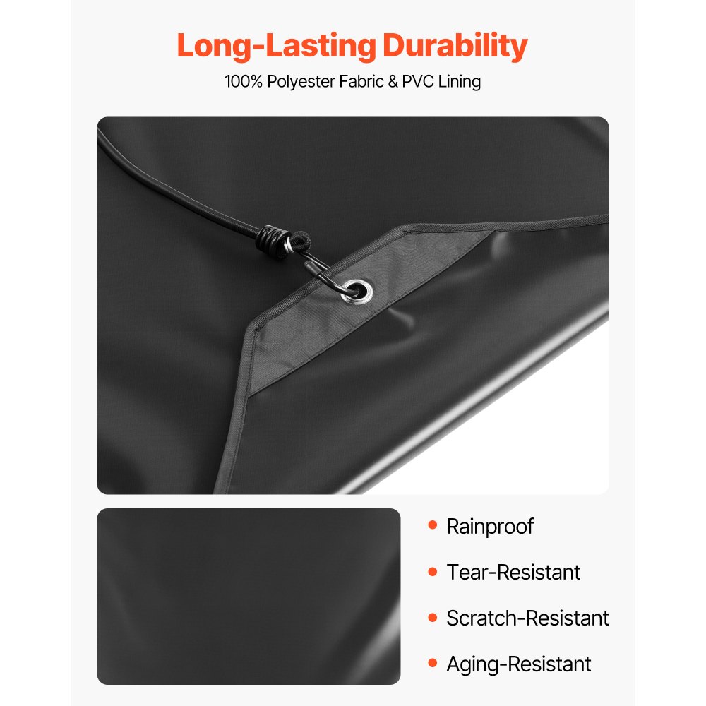 VEVOR Funda para Aire Acondicionado Exterior, 910 x 910 mm, de Tela 100% Poliéster con Un Forro de PVC, Resistente al Agua, Robusto y Duradero, Universal, para Todas las Estaciones, Color Negro