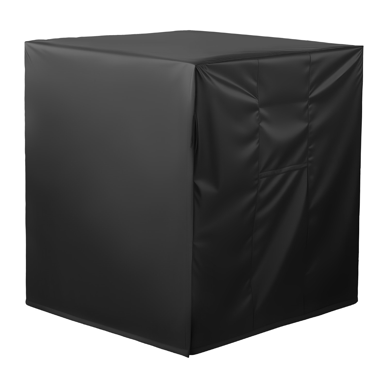 VEVOR Funda para Aire Acondicionado, 812 x 812 x 914 mm, Poliéster Impermeable de Tres Capas, Cordón en La Parte Inferior con Clips de Resorte, Universal, para Exteriores, Color negro, 4 Lados