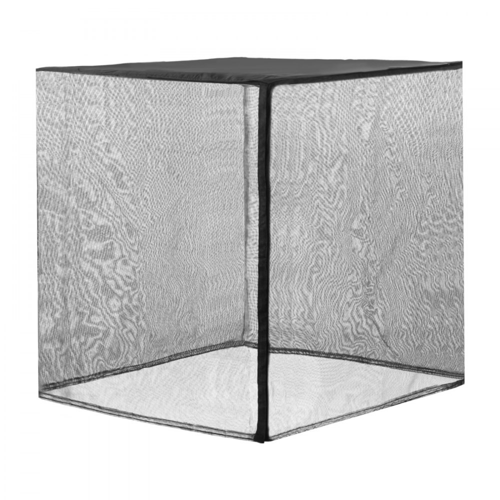 VEVOR Funda Protectora Universal para Aire Acondicionado, 711 x 711 x 812 mm, Techo Extraíble de 2 Capas, Poliéster Impermeable, Malla de Plástico + Tafetán 190T con Revestimiento de PVC, Negro