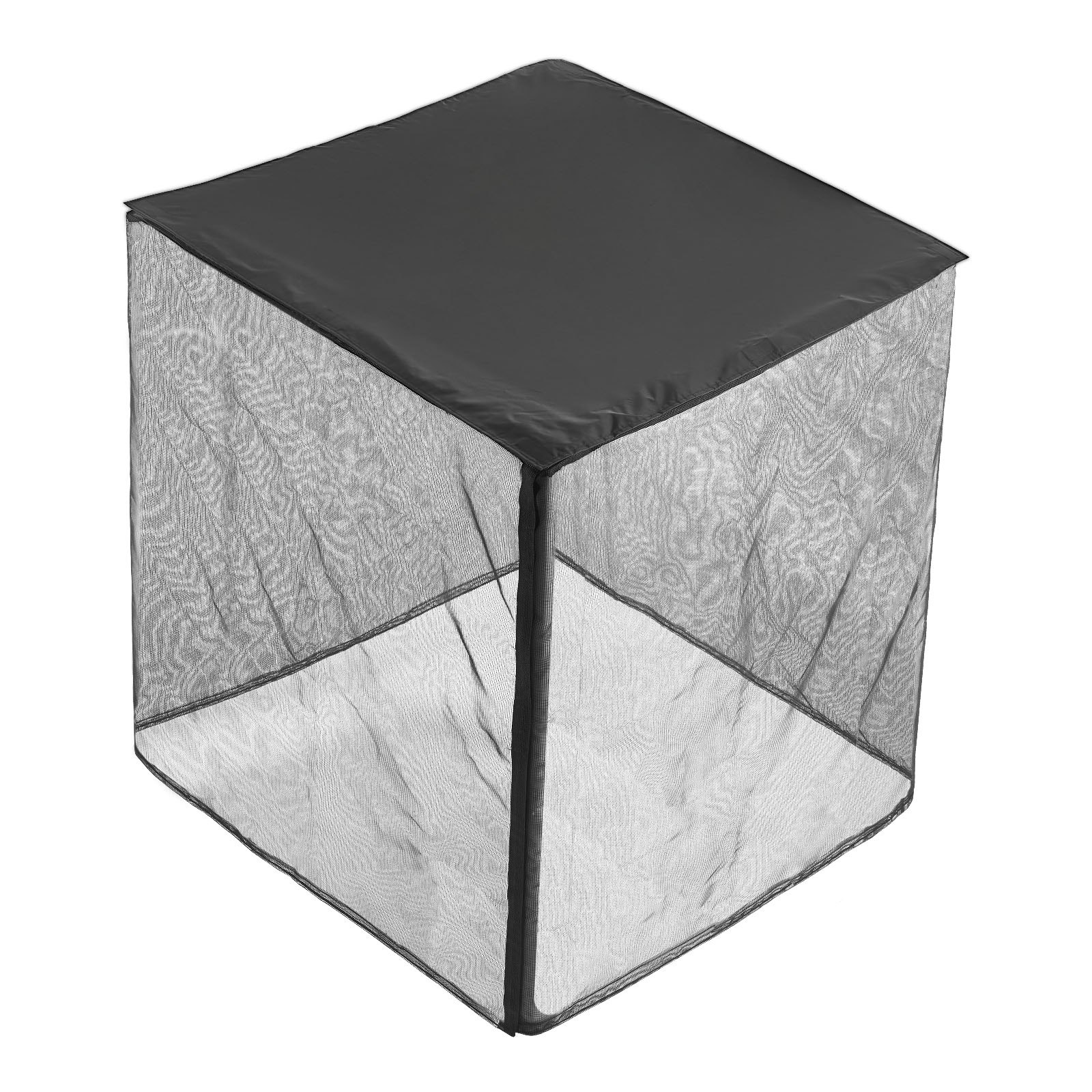 VEVOR Funda Protectora para Aire Acondicionado de Exterior, 914 x 914 x 1010 mm, de Dos Capas, con Techo Extraíble, de Poliéster Resistente al Agua y Malla Transpirable, Universal, Color Negro