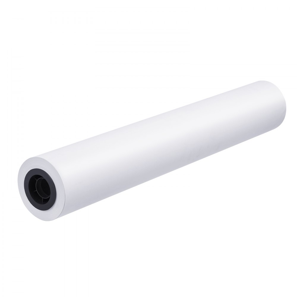 VEVOR Papel de Formato 80 g/㎡ Ancho de 609,6 mm Longitud de 45,7 m 6 Rollos de Papel Bond CAD con Núcleo de 50,8 mm Rollos de Papel Bond para Trazador para Dibujos CAD, Planos de Ingeniería, Blanco