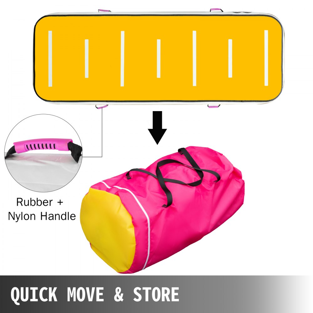 VEVOR Colchoneta de Ejercicios Gimnasia 300x100x10CM Colchonetas Gimnasio 300x100x10CM Alfombra Inflable Colchoneta Inflable de Gimnasia Alfombra de Entrenamiento sin Bomba Rojo y Amarillo