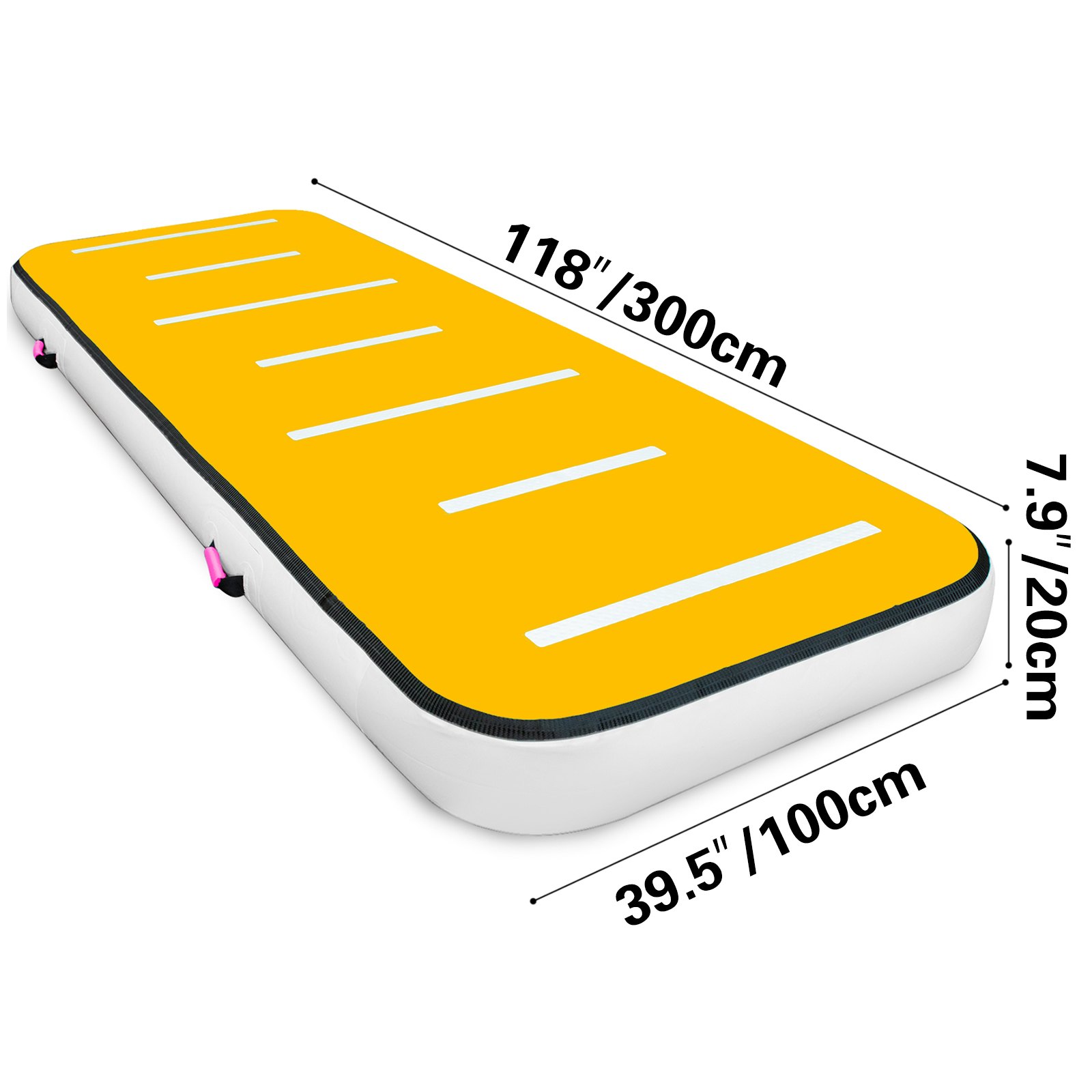 VEVOR Colchoneta de Ejercicios Gimnasia 300x100x10CM Colchonetas Gimnasio 300x100x10CM Alfombra Inflable Colchoneta Inflable de Gimnasia Alfombra de Entrenamiento sin Bomba Rojo y Amarillo
