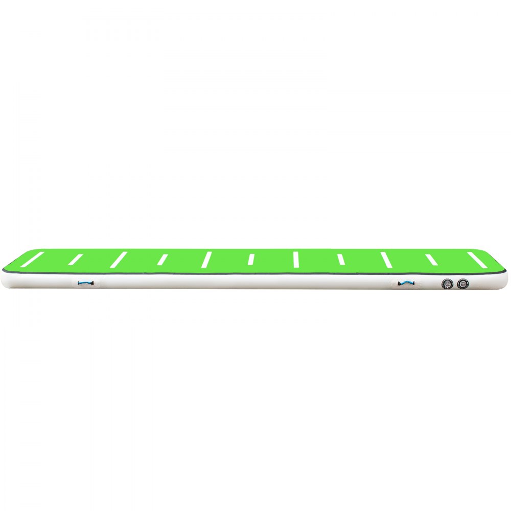 Alfombrilla Hinchable Colchoneta Inflable 500x100x10CM Pista de Aire para Gimnasia sin Bomba para Yoga Entrenamiento Azul y Verde