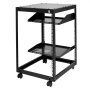 VEVOR 15U Open Frame Server Rack, 15"-40" Adjustable Depth, Freestanding or Wall-Mounted Network Server Rack, 4-Post AV Rack with Casters, Provides Space for Your Entire Network IT