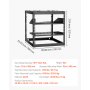 VEVOR Rack de Red Abierto de 10U, 585 mm de Profundidad, Rack de Servidores de Pared o de Suelo, Resistente 4 Postes, con Estantes Ventilados y Herrajes de Montaje, para Todo Equipo de Red/IT/AV