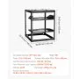 VEVOR Rack de Red Abierto de 12U, 585 mm de Profundidad, Rack de Servidores de Pared o de Suelo, Resistente 4 Postes, con Estantes Ventilados y Herrajes de Montaje, para Todo Equipo de Red/IT /AV