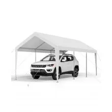 VEVOR Cochera 3,05 x 6,09 x 2,87 m Resistente a los Rayos UV y al Agua, Blanco