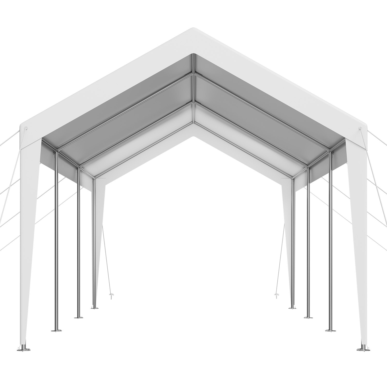 VEVOR Toldo Exterior para Coche 3,05 x 6,09 x 2,87 m Cochera Portátil Galvanizado Resistente, Resistente a los Rayos UV y al Agua Cobertizo de Almacenamiento para Coche, Barco, Motocicleta, Blanco